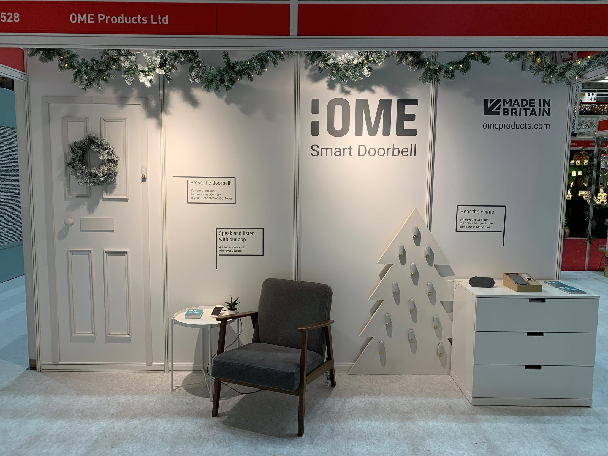 Ome Smart Doorbell on the Ideal Home Stand