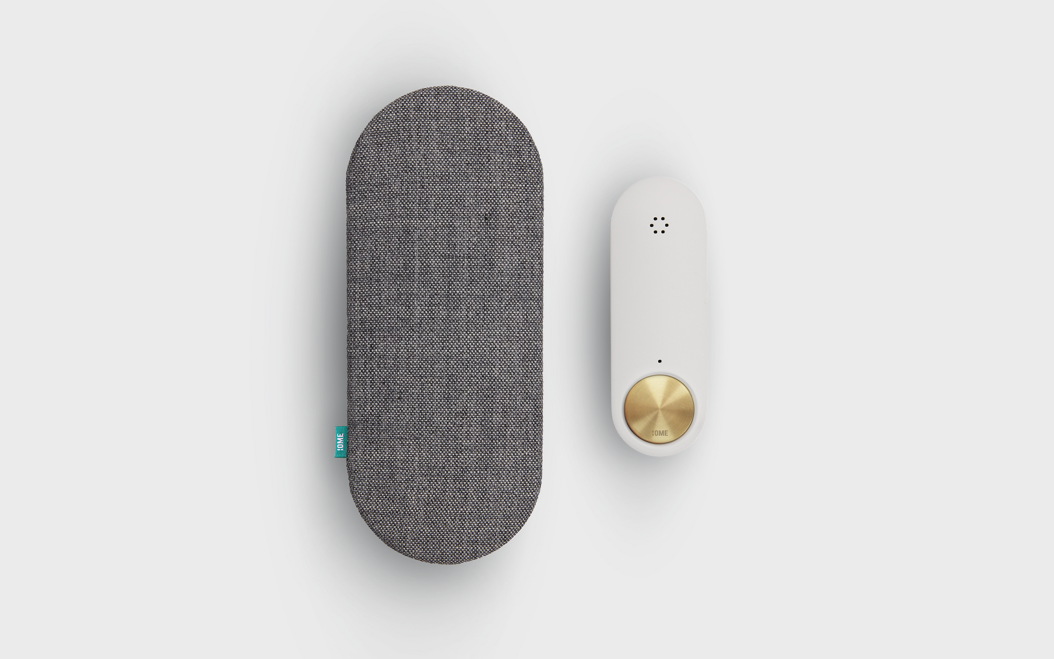 Ome Smart Doorbell in Brass with Fabric Covered Doorbell Chime