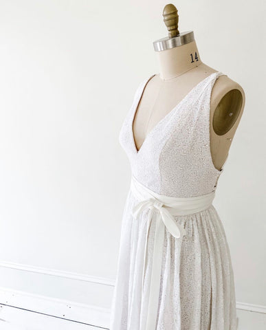 Rock the Frock Bridal boutique | Modern bridal wear | Sweet Caroline Styles | sequin wedding dress