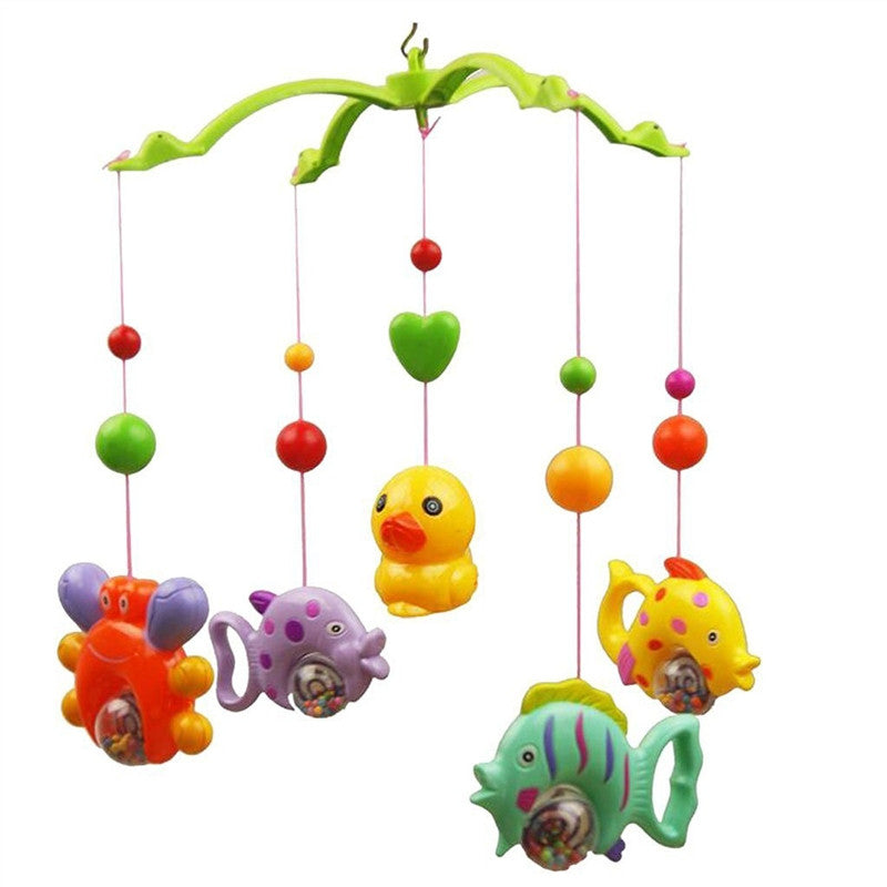 Music Bed Bell Set Funny Fish Crab And Duck Baby Crib Mobile Music