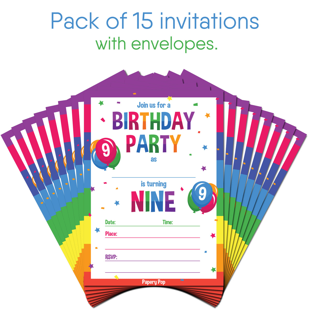 9 Year Old Birthday Party Invitation