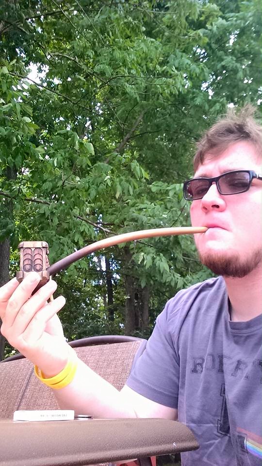 Enjoying my first smoke in my new Oakenshield Pipe!