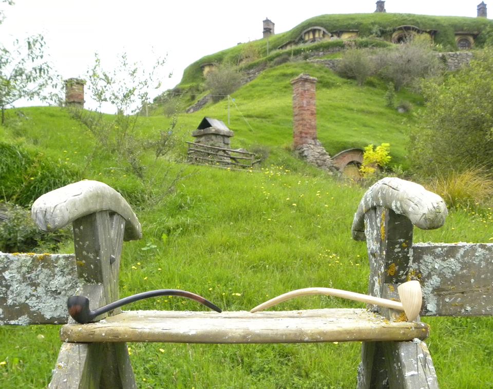 The Wizard and the White Wizard making themselves at home in Hobbiton!