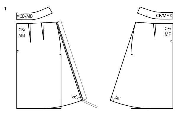 Turn the Sigrid pencil skirt into a simple A-line skirt with darts.