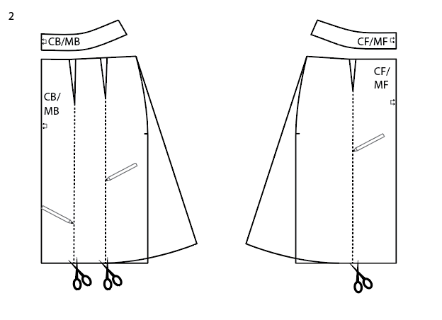 How to turn the Sigrid pencil skirt into an A-line skirt without darts.