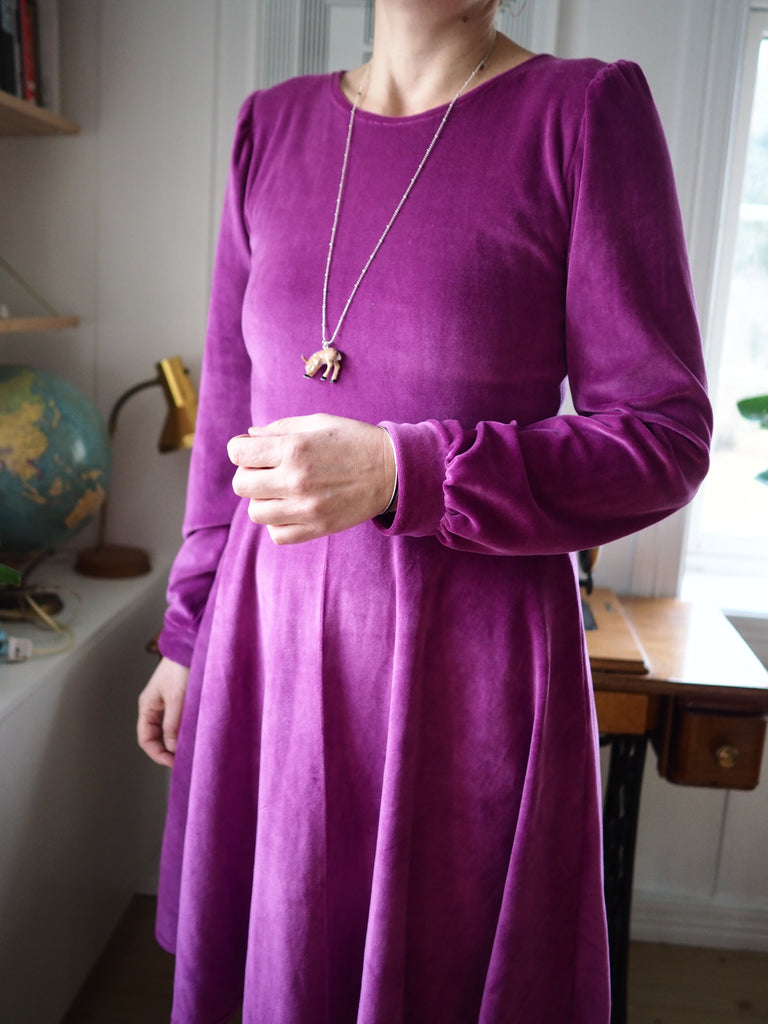 Inger jersey dress cotton velour / chenille