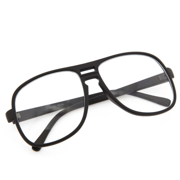 Aviator Glasses Hipster Nerd Vintage Style Retro Metal Clear Black 112 