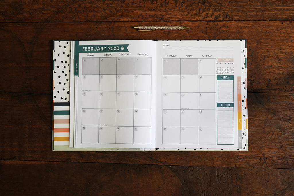 Inside of Berteau and Co GO Daily Planner with Monthly Planning