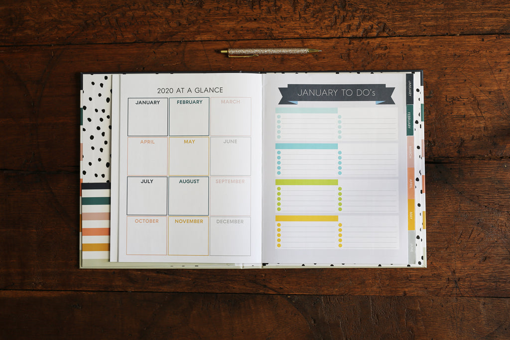Inside of Berteau and Co GO Daily Planner with Year at a Glance and To Do List