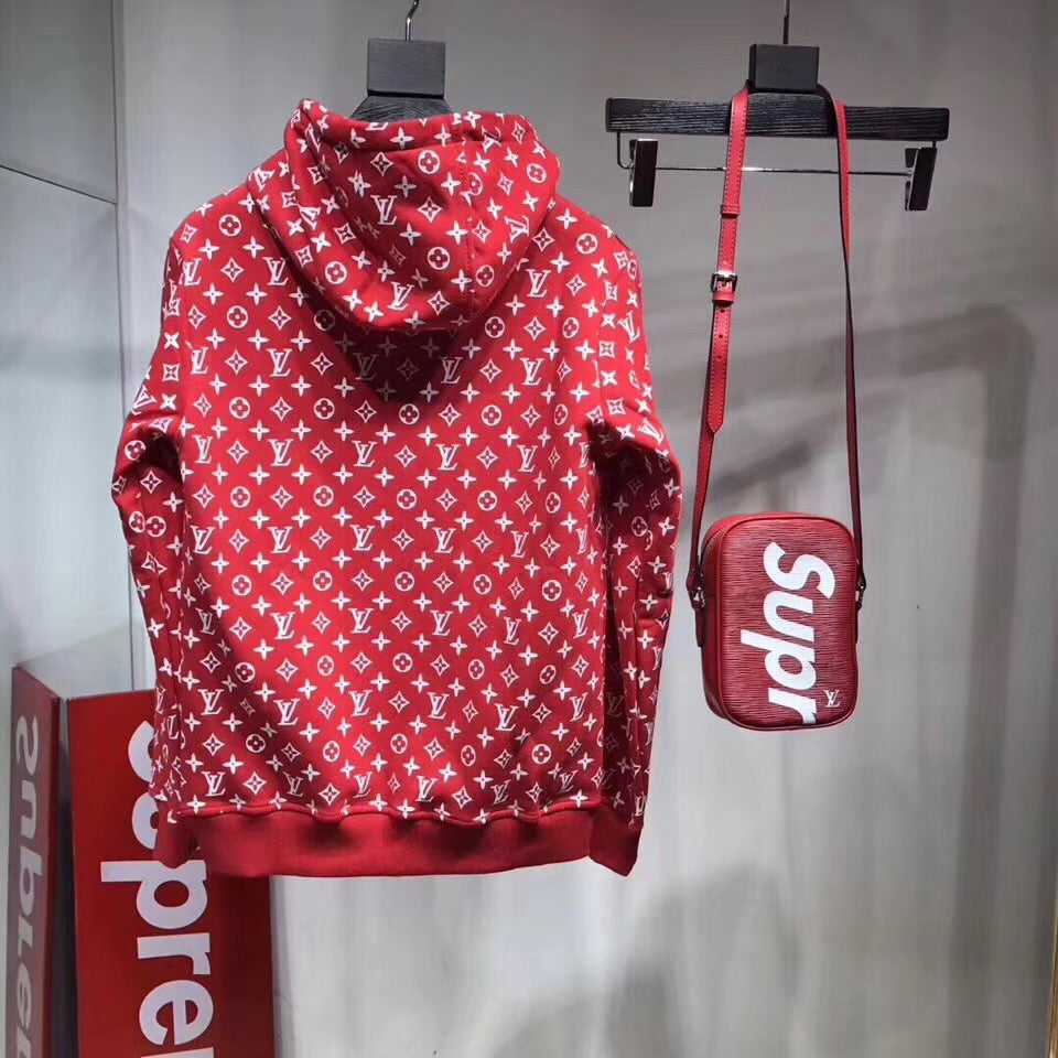 Louis Vuitton, Supreme Logo Box Hoodie Monogram