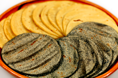 White and Blue Corn Tortillas