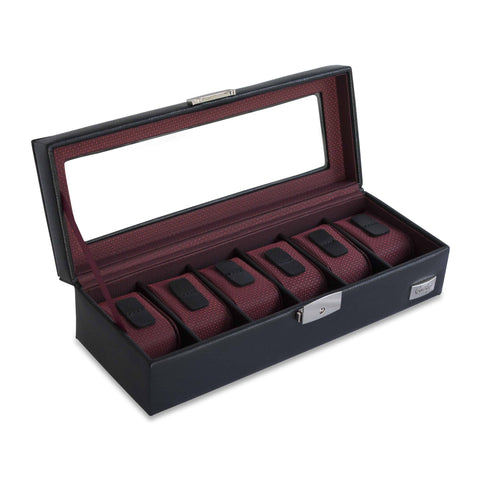 Pen Display Organiser Case with Top Glass Lid in Leatherette