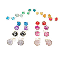 Tiny studs brightly coloured sterling silver stud earrings by Dittany rose