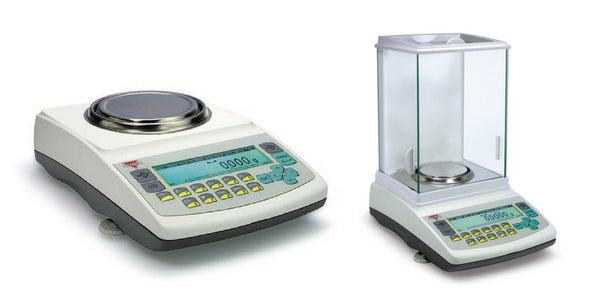 A precision balance and an analytical balance.