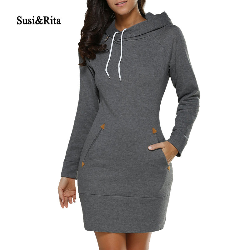 long hoodie dress plus size