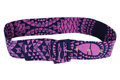 African print pink belt
