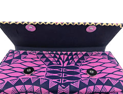pink african print clutch purse
