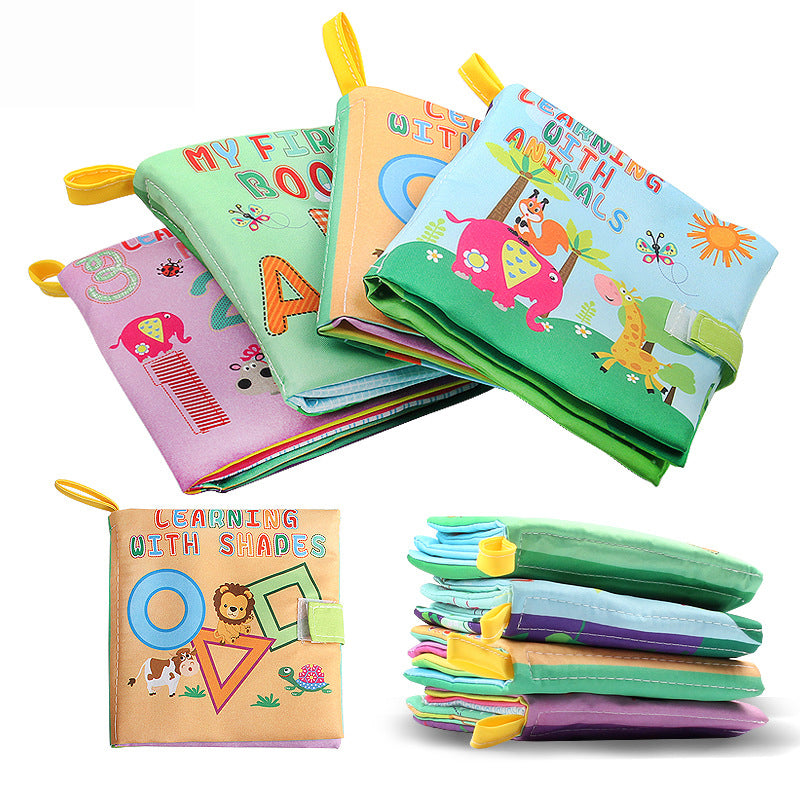 

Jucărie educativă, pentru dezvoltarea inteligenței la bebeluși și copii mici, în formă de carte din material textil