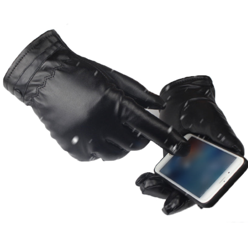 

O pereche de mănuși subțiri de iarnă, pentru femei sau bărbați, cu touch screen, călduroase și rezistente la apă, din piele ecologică, mănuși pentru motociclism
