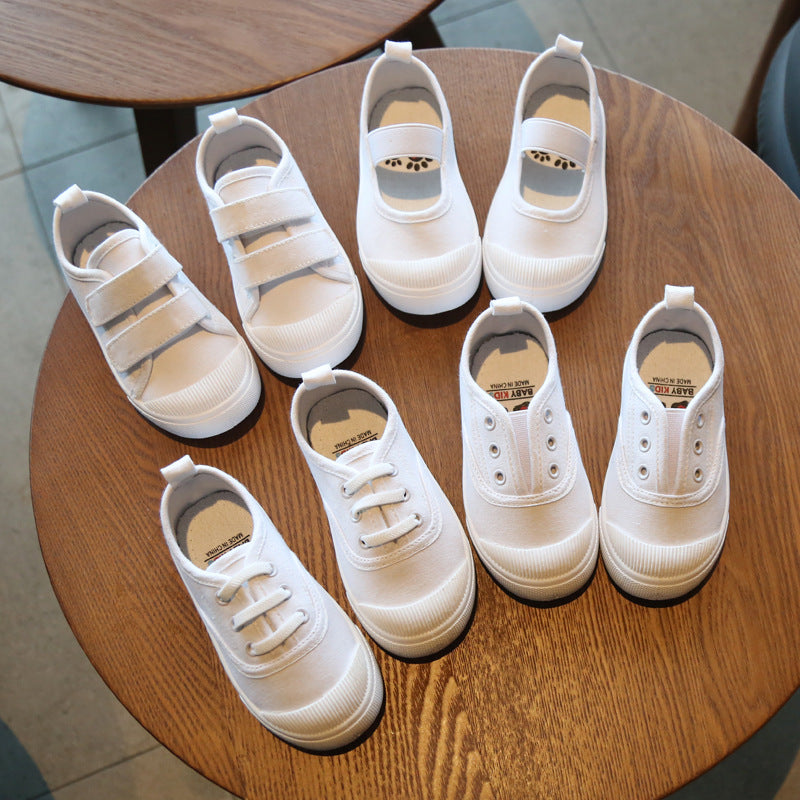 

Pantofi de pânză pentru copii adidași albi de fund moale pantofi pentru copii