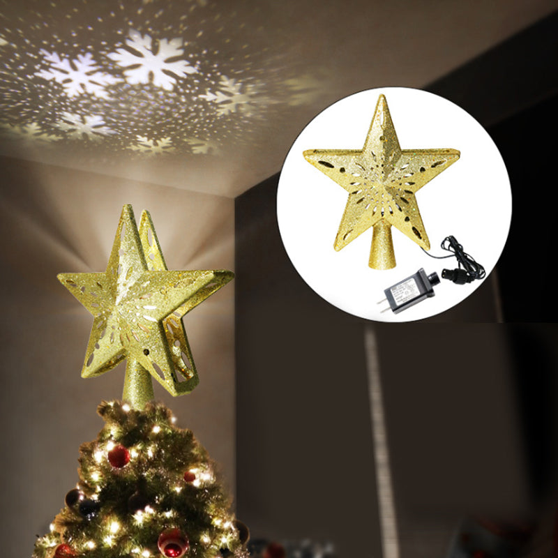 

Lampă cu proiecție 3D de fulgi de nea, model rotativ de Crăciun potrivit pentru decorarea bradului, cu becuri led
