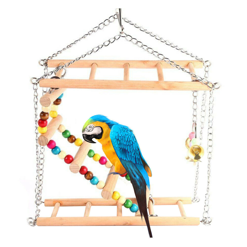 

Jucărie de decor pentru colivia de păsări, cu mărgele și clopoțel, pentru papagali sau peruși