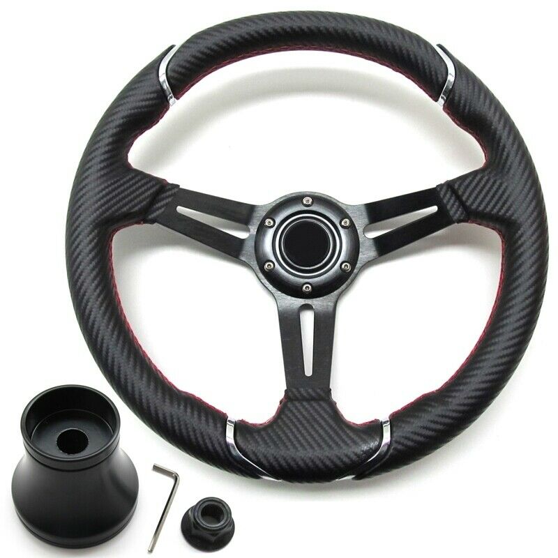 14 Inch Ezgo Steering Wheel Carbon Fiber Rxv W Black Adapter Shopezgo Com Au