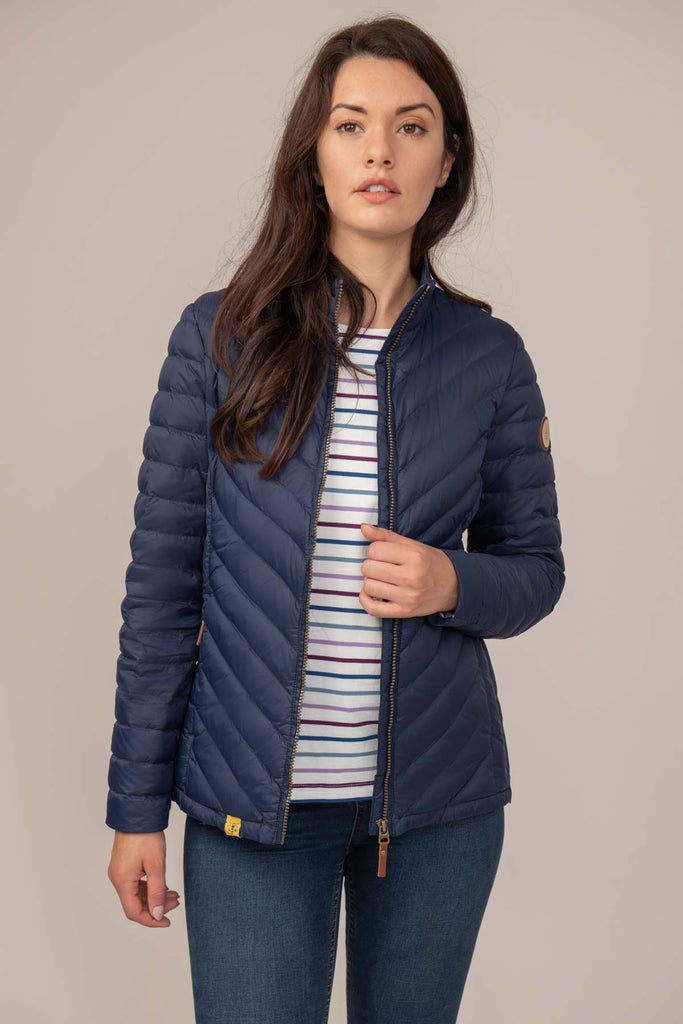 navy down coat