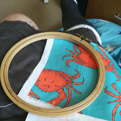 martha and hepsie embroidery hoop art