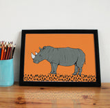 rhino art print