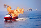 Boat on fire 