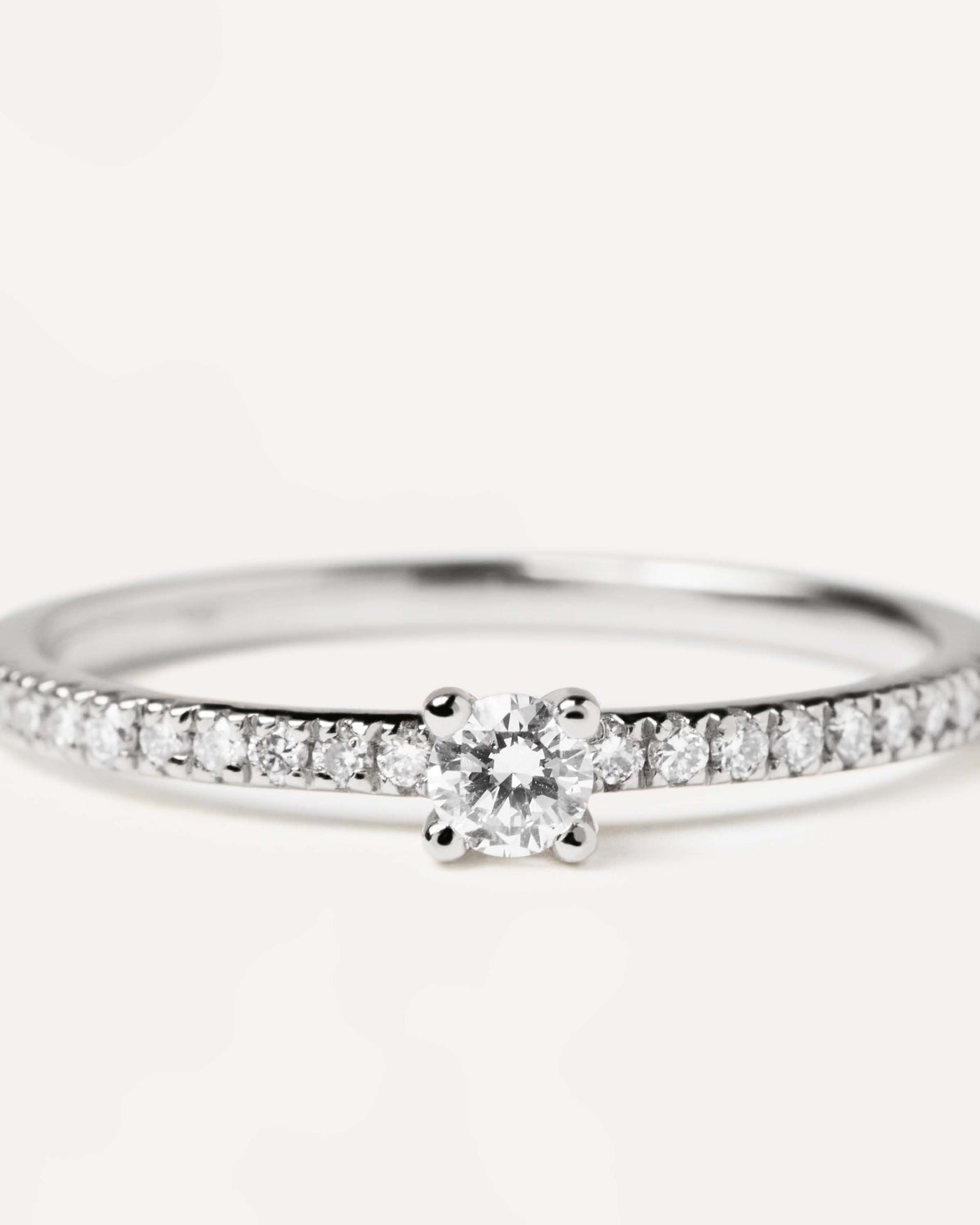 Diamonds and White Gold Solstice Ring - 18K solid white gold