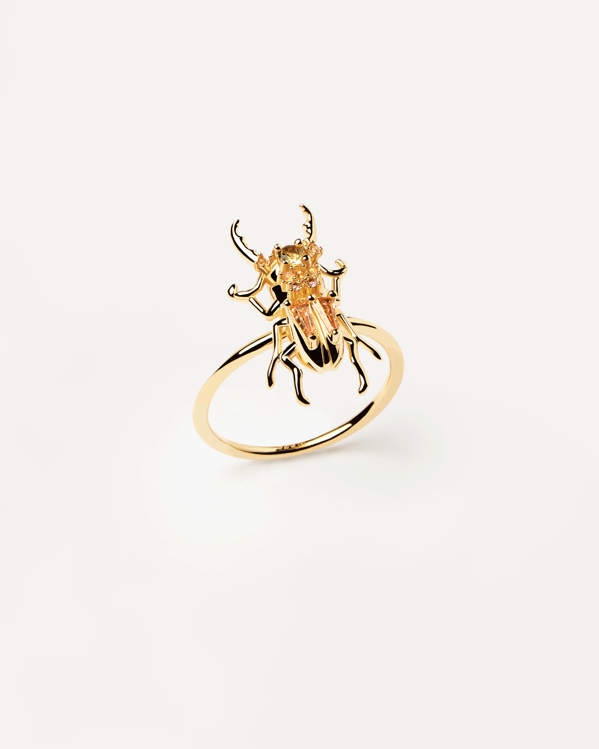 Courage Beetle Ring - 925 sterling silver / 18K gold plating