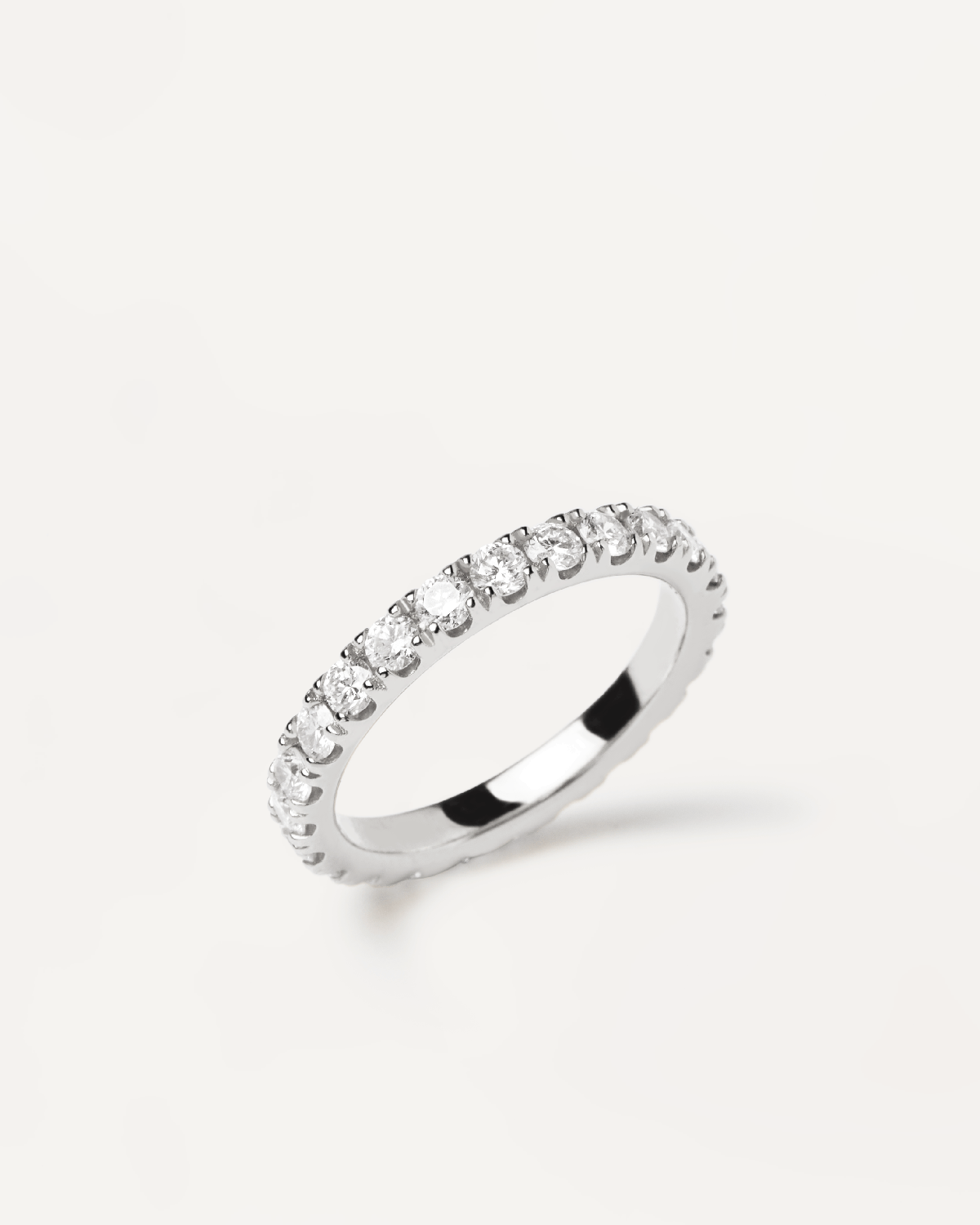 Diamonds and White Gold Eternity Supreme Ring - 18K solid white gold