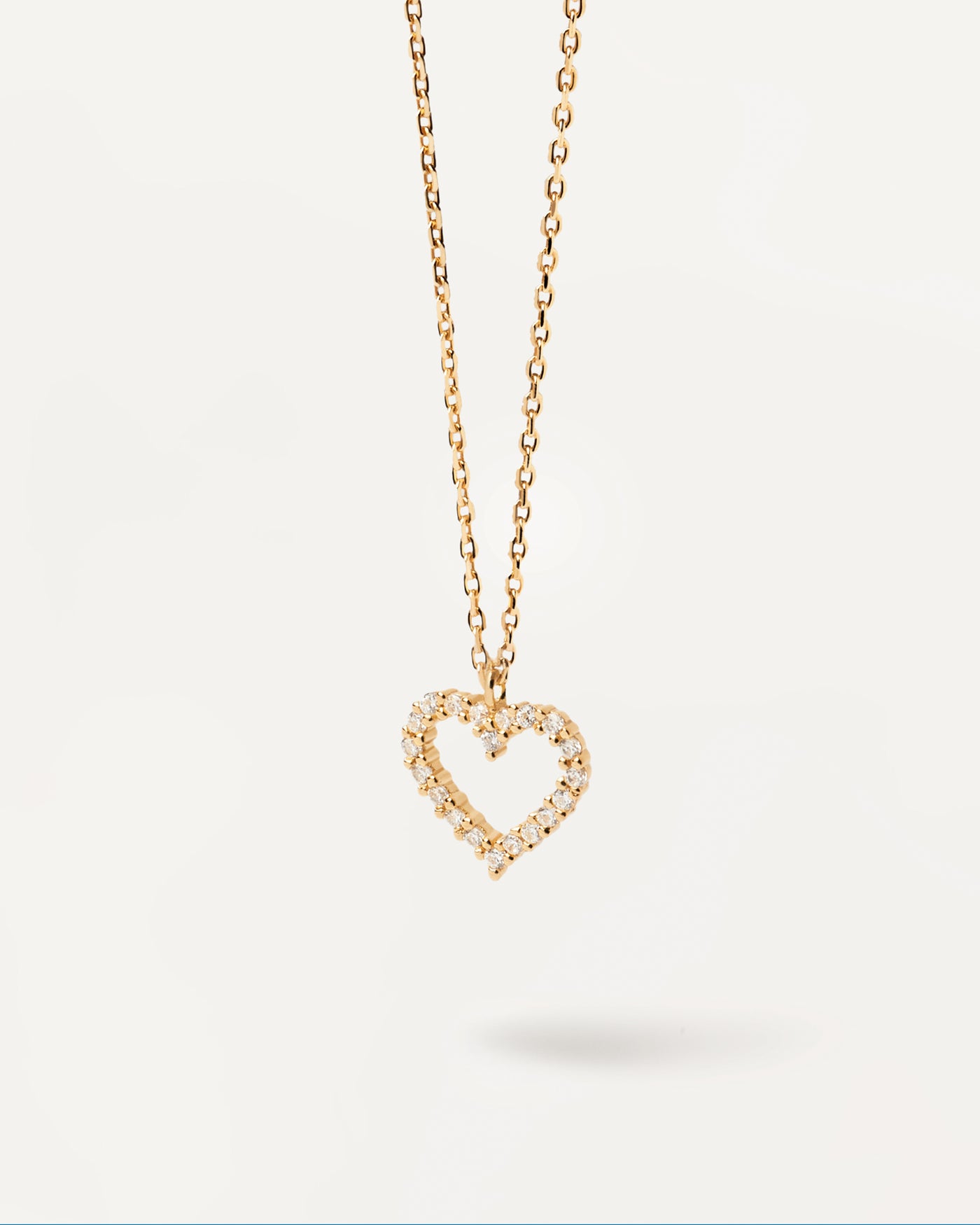 White Heart Necklace Gold - 925 sterling silver / 18K gold plating