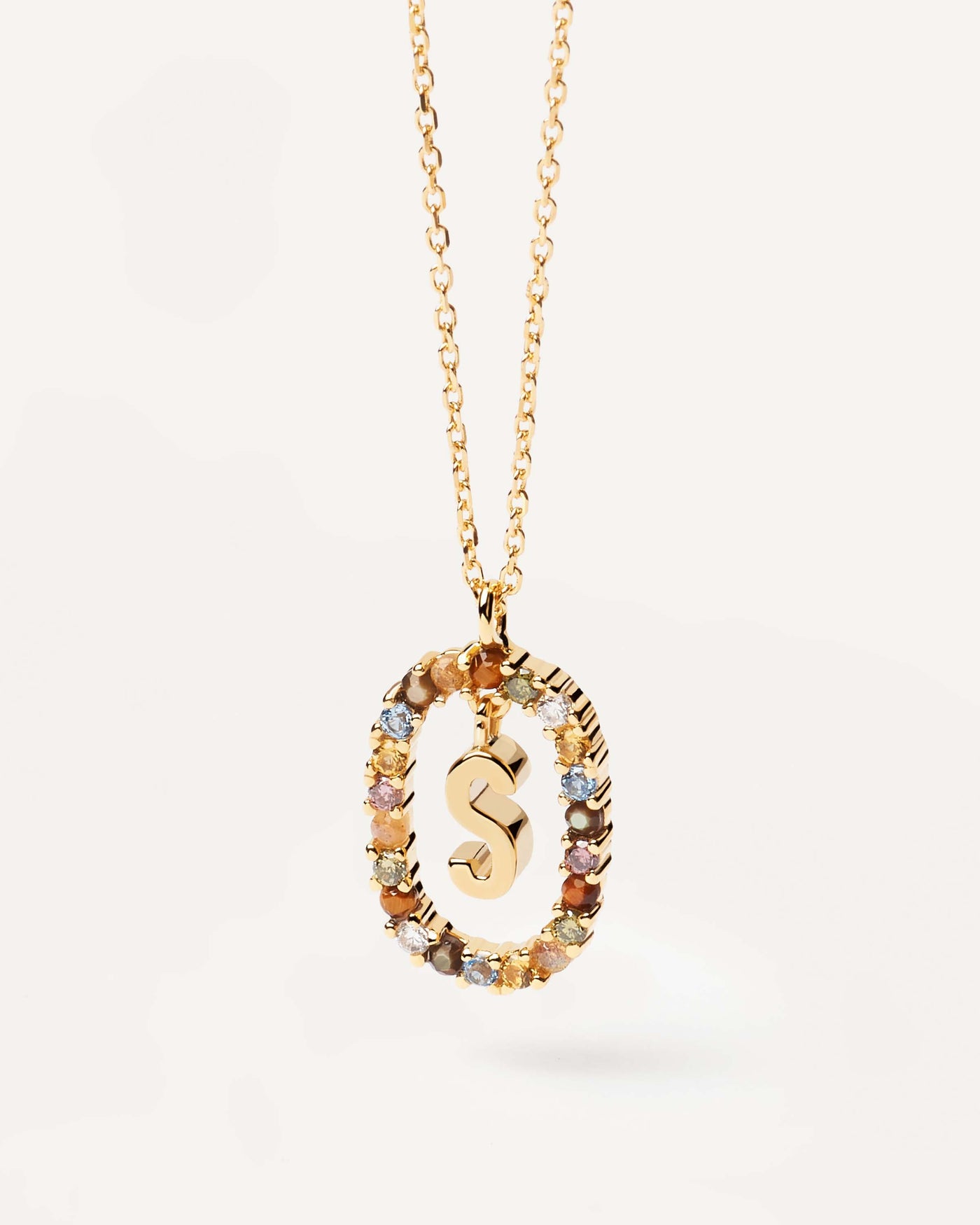 Letter S necklace - 925 sterling silver / 18K gold plating