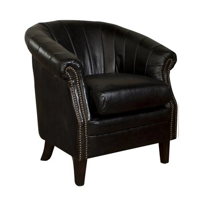 Revel Leather Tub Chair Vintage Black Greenslades Furniture