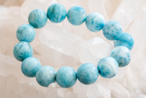 blue larimar bead bracelet