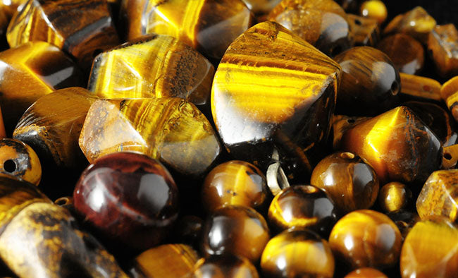 tigerseye beads closeup