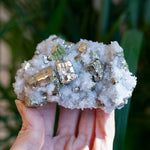 Unusual Self Healed Pyrite Cluster in Quartz, Daye Mine