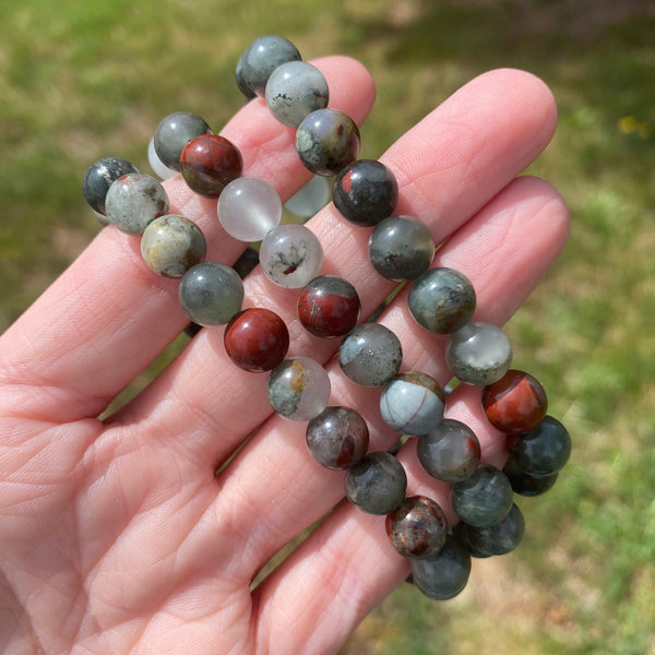 Bloodstone Bracelet, 8mm African Bloodstone