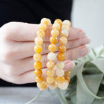 Golden Quartz Bead Bracelet, 8mm