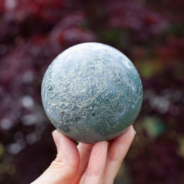 Moss Agate Sphere, 2.8in