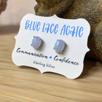 Blue Lace Agate Stud Earrings