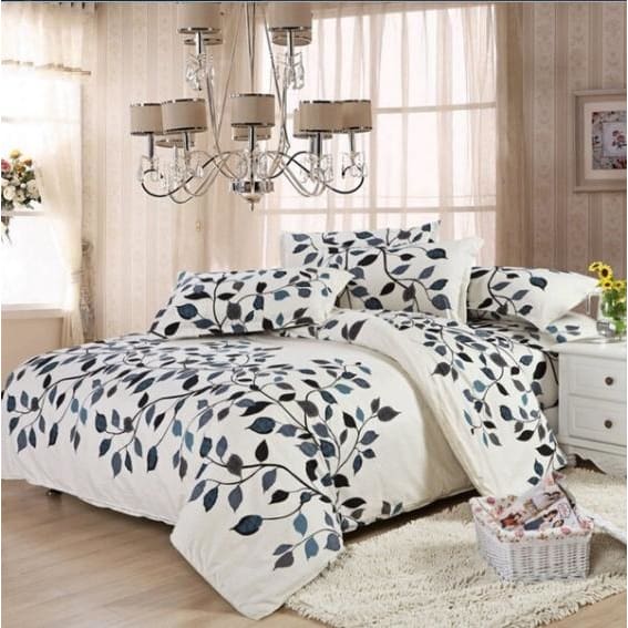 Fashion Single Double King Bed Sheet Quilt Cover Pillowcases Duvet