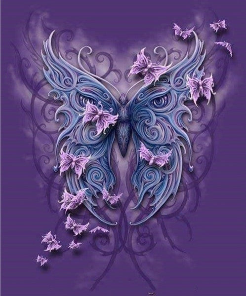 Floral Purple Butterfly | 5D Diamond Painting Kits | OLOEE