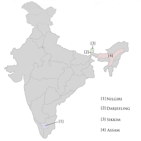 Tea map of India