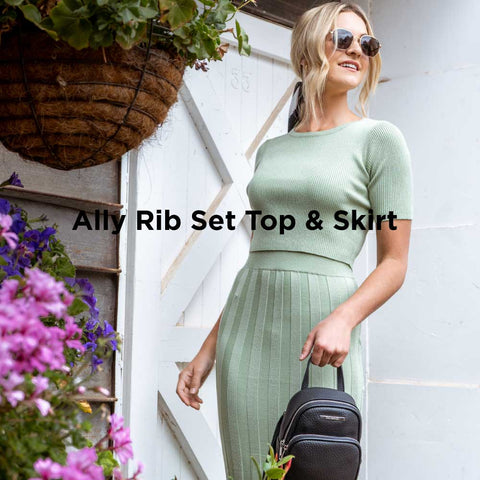 Ally Rib Set Top & Skirt