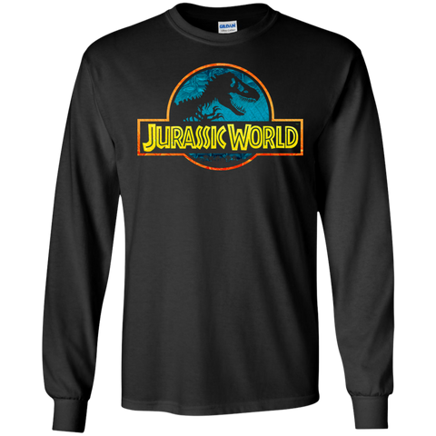 Jurassic Park Jurassic World Logo Mens Long Sleeve Shirt Black / S Mens Long Sleeve Shirt - FanClub Gifts