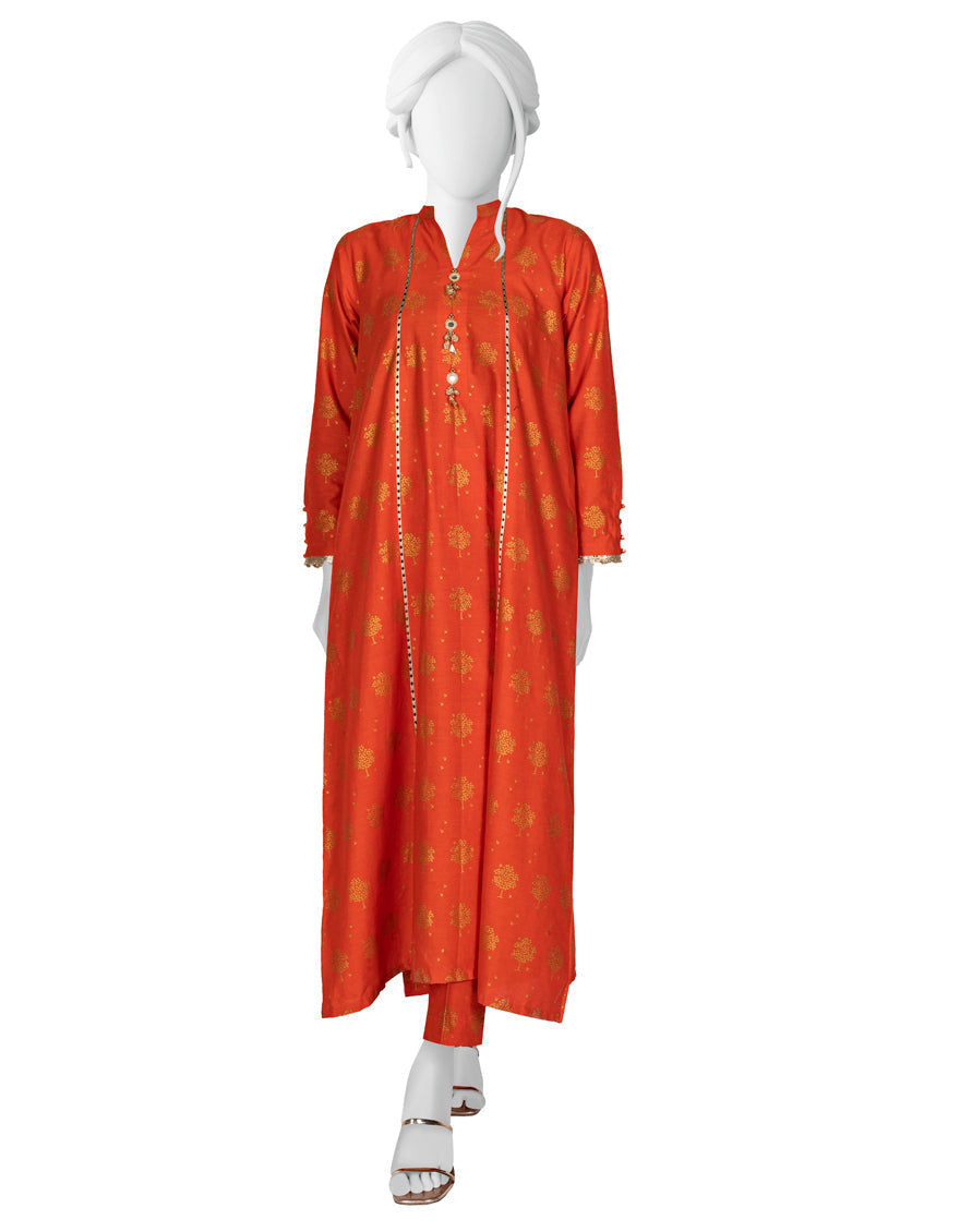 Lawn Orange 2 Piece Unstitched Suit J Junaid Jamshed Janan